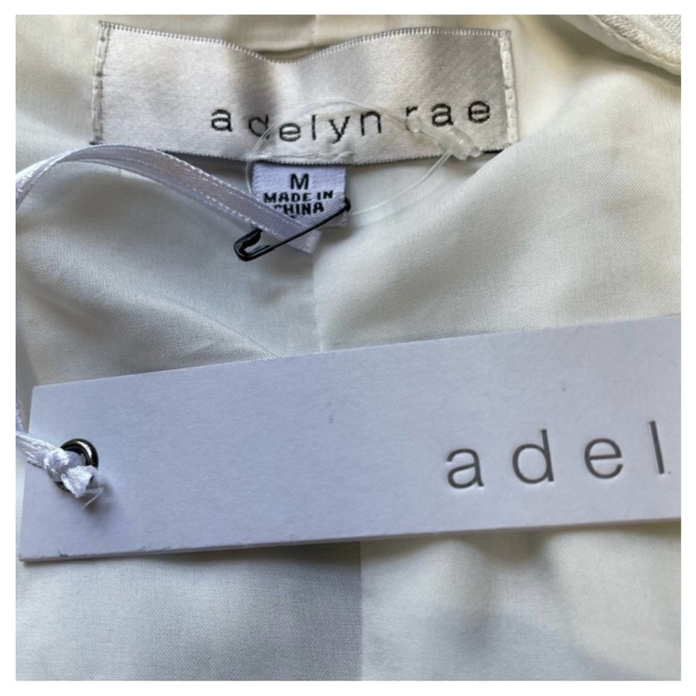 Adelyn Rae Behati Linen Crop Jumpsuit Size M White Blue - Picture 5 of 6
